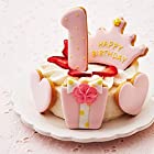 ファーストバースデーケーキ 1歳 誕生日 アイシングクッキー デコレーションケーキ バースデー ケーキスマッシュ (ピンク, 5号)