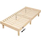 WLIVE すのこベッド 100%天然木 ベッドフレーム シングルベッド コンセント付き 木製ベッド 高さ3WAY調節 脚付き 耐久性 通気性 頑丈 北欧パイン 一人暮らし シンプル ACH601YS