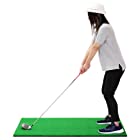 GolfStyle ゴルフマット 大型 ゴルフ 練習 マット 素振り ドライバー スイング パター 練習器具 室内 屋外 人工芝 SBR 100×130cm 単品