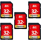 Gigastone SDカード 32GB 5枚セット SDHC メモリーカード 高速 フルHD ビデオ SD card デジタルカメラ Full HD UHS-I U1 Class 10 ミニケース5個付き