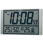 セイコークロック(Seiko Clock) 掛け時計 銀色メタリック 本体サイズ: 23.0×40.0×2.7cm 電波 デジタル カレンダー 温度 湿度 表示 セイコーネクスタイム ZS450S