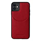 [HANATORA] iPhone11 本革ケース シュリンクカーフレザー カードポケット 耐衝撃 ハンドメイド ギフト おしゃれ シンプル 大人可愛い メンズ レディース スマホケース 赤 スカーレット レッド CPG-11-Red