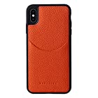 [HANATORA] iPhone XS Max 本革ケース シュリンクカーフレザー カードポケット 耐衝撃 ハンドメイド ギフト おしゃれ シンプル 大人可愛い メンズ レディース スマホケース 橙色 オレンジ CPG-XsMax-Orange