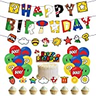 Fun+ スーパーマリオ　誕生日　飾り付けセット　かわいいキャラクター　HAPPYBIRTHDAYガーランド　数字バルーン　タッセルガーランド　マリオ風船　誕生日 子供