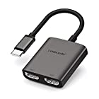 Lemorele usb type c ハブ 2in1 USB C HDMI 変換アダプター 4K@60デュアル HDMI アダプタHDMI 出力4K @60hz MacBoo k/MacBook Pro 2020/2019/2018 MacBo