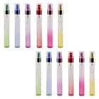 HAMILO ガラス製 スプレーボトル 香水 消毒液 化粧品 詰め替え 携帯用 色付き 12点セット