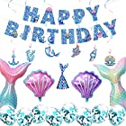 CrzPai 誕生日飾り付けセット マーメイド風船バルーン　パーティー飾り付け　装飾　HAPPYBIRTHDAY バースデー 女の子