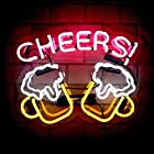 ネオン サイン Beer Neon Light Sign ネオンライト 装飾用 デコレーション ネオン管 装飾壁 インテリア ホーム 部屋 バー カフェ クラブ 祭り 娯楽場所 看板 (Cheers)