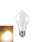 9w LED電球 LEDセンサーライト 明暗センサー 人感センサー E26口金 電球色 省エネ (明暗センサー+人感センサー, 電球色)