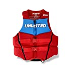 UNLIMITED ライフジャケット 水上バイク ジェットスキー ライフベスト ネオプレン ウェット素材 小型船舶特殊 メンズ JCI予備検査 救命胴衣 UV2201 (L, レッドブルー)