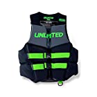 UNLIMITED ライフジャケット 水上バイク ジェットスキー ライフベスト ネオプレン ウェット素材 小型船舶特殊 メンズ JCI予備検査 救命胴衣 UV2201 (S, ブラックグリーン)