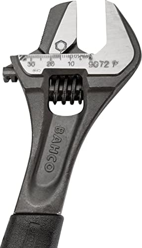 BAHCO(バーコ) Adjustable Wrench with Thermoplastic Handle and Pipe Grip パイプレンチ兼用モンキーレンチ 9072P