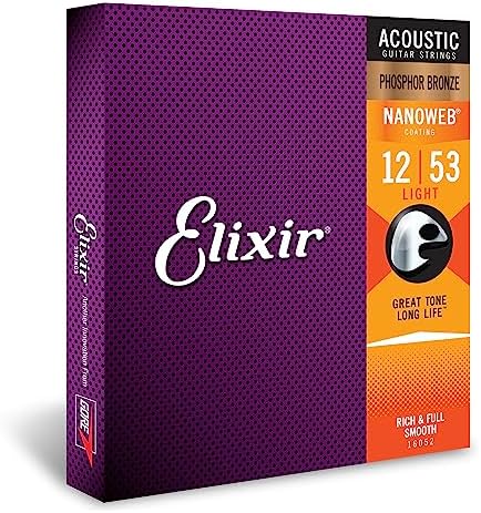 Elixir エリクサー アコースティックギター弦 NANOWEB フォスファーブロンズ Light .012-.053 #16052