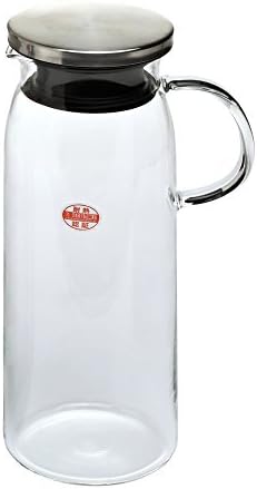 iwaki(イワキ) AGCテクノグラス 耐熱ガラス 麦茶ポット ピッチャー 1リットル 丸型 冷水ポット 冷水筒 ジャグ KT294-SV