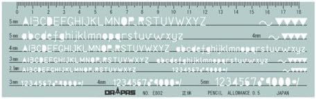 ドラパス テンプレート 英数字JIS 31-802 E-802