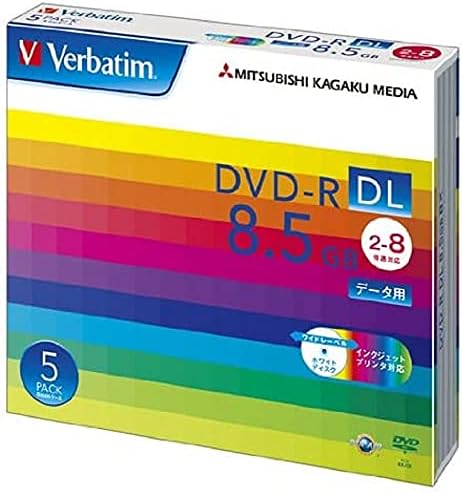 Verbatim バーベイタム 1回記録用 DVD-R DL 8.5GB 5枚 ホワイトプリンタブル 片面2層 2-8倍速 DHR85HP5V1