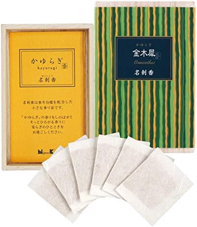 日本香堂 かゆらぎ 金木犀 名刺香 桐箱 6入 バー 6個 (x 1)
