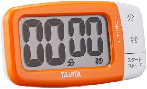タニタ キッチン タイマー マグネット付き 大画面 100分 オレンジ TD-394 OR でか見えタイマー D2xW10.3x5.6cm