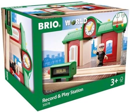 BRIO（ブリオ）WORLD レコード＆プレイステーション (駅 電車 おもちゃ 木製 レール) 33578