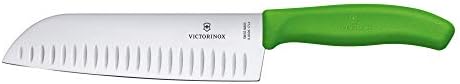 VICTORINOX(ビクトリノックス) 三徳包丁 溝付 17cm グリーン スイスクラシック 万能包丁 6.8526.17L4-X1