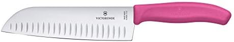 VICTORINOX(ビクトリノックス) 三徳包丁 溝付 17cm ピンク スイスクラシック 万能包丁 6.8526.17L5-X1