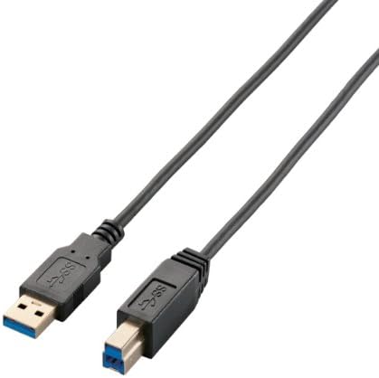 エレコム USBケーブル (B) USB3.0 (USB A オス to USB B オス) スリム 1m ブラック USB3-ABX10BK