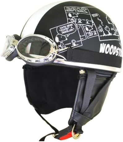 アークス(AXS) ヘルメット SNOOPY ビンテージヘルメット コミック/マットブラック フリー SNV-01