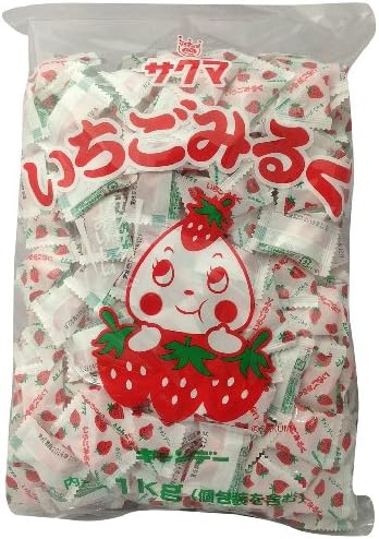 サクマ製菓 いちごみるく(ピロー) 1kg ストロベリー 1 袋