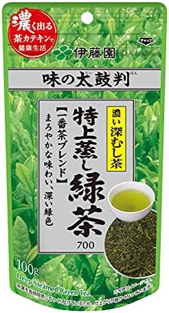 伊藤園 味の太鼓判 特上蒸し緑茶 (一番茶ブレンド) 100g 700 茶葉