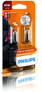フィリップス 自動車用バルブ&ライト 白熱球 ポジションランプ R5W 12V 5W プレミアムヴィジョン ライセンスランプ 補修用 輸入車対応 2個入り 車検対応 PHILIPS PremiumVision 12821B2