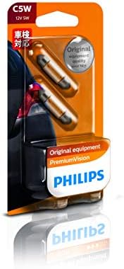 フィリップス 自動車用バルブ&ライト 白熱球 ルームランプ C5W(T10.5X38) 12V 5W プレミアムヴィジョン ライセンスランプ 補修用 輸入車対応 2個入り 車検対応 PHILIPS PremiumVision 12844B2