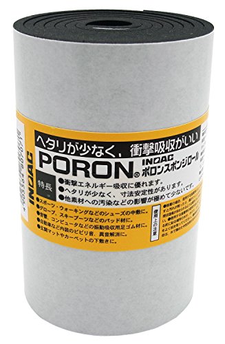 イノアック ポロンスポンジロール 3tX100mmX1M テープ付 黒 L24-3100MT