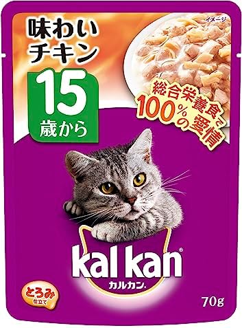 カルカン パウチ 高齢猫用 15歳から 味わいチキン 70g×16袋 (まとめ買い) (キャットフード)
