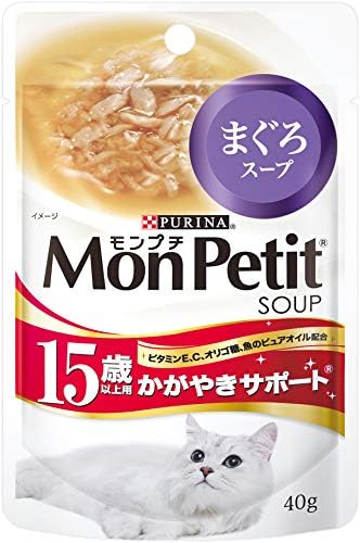 モンプチ スープ パウチ 高齢猫用(15歳以上) かがやきサポートまぐろスープ 40g×12袋入り (まとめ買い) (キャットフード)