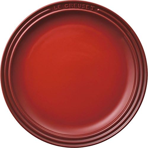 ル・クルーゼ(Le Creuset) 陶器 皿 ラウンド・プレート 19 cm チェリーレッド 耐熱 耐冷 電子レンジ オーブン 対応 オーブン皿 耐熱皿