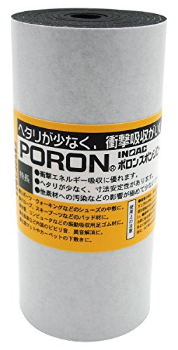 イノアック ポロンスポンジロール 1.5tX100mmX1M テープ付き 黒 L32-1.5100MT