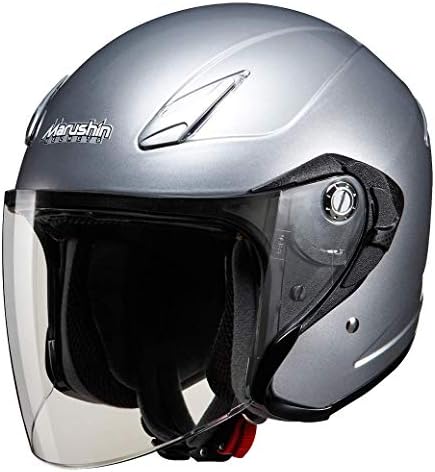 マルシン(MARUSHIN) バイクヘルメット インナーバイザー(スモーク)付き ジェット M-430 シルバー フリーサイズ(57-60cm)