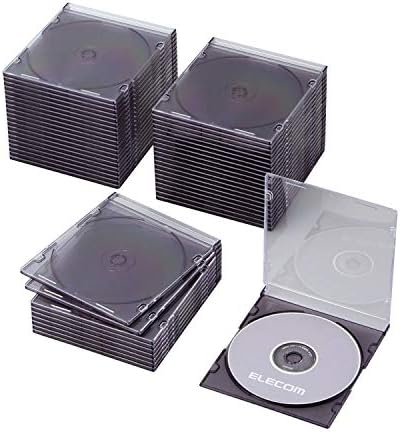 エレコム DVD CDケース プラケース スリム 1枚収納 50枚パック クリアブラック CCD-JSCS50CBK