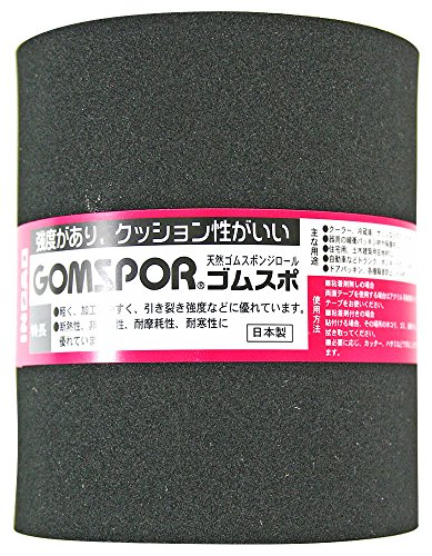 イノアック 天然ゴムスポンジロール ゴムスポ 5tX100mmX1M テープ無 黒 N14-5100M