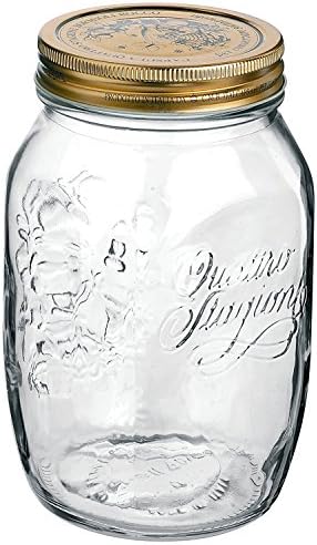 ブランシェアソシエ(Blancheassocies) クアトロスタジオーニ 保存瓶 ガラス 保存容器 容量1000ml 約φ10.2×17.1cm