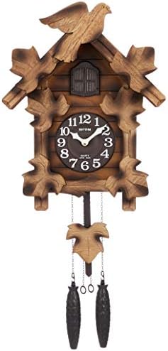リズム(RHYTHM) 鳩時計 掛け時計 ( 日本製 ) Made in Japan 本格的ふいご式 木 茶色 54.0(重錘含まず)×30.5×16.5cm カッコーメイソンR 4MJ234RH06 ブラウン