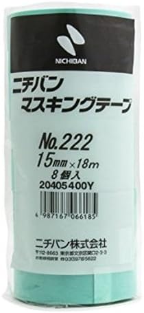 ニチバン マスキングテープ 15mm×18m 80巻入 222H-15BOX ミントグリーン