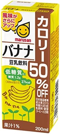 マルサン 豆乳飲料バナナカロリー50%オフ 200ml×24本