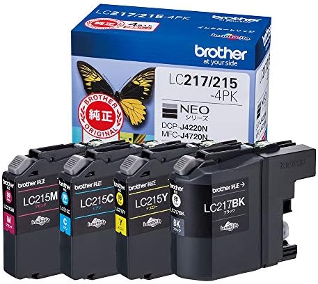 (brother純正)インクカートリッジ4色パック(大容量) LC217/215-4PK 対応型番:DCP-J4225N、DCP-J4220N、MFC-J4725N、MFC-J4720N 他