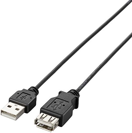 エレコム USB延長ケーブル USB2.0 A-Aメスタイプ 極細 2.5m ブラック U2C-EXN25BK