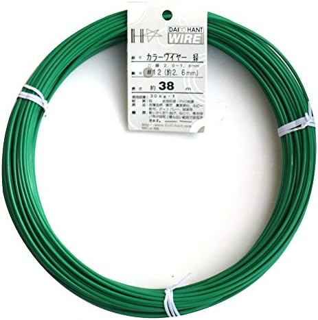 ダイドーハント (DAIDOHANT) 針金 (ビニール被覆) カラーワイヤー グリーン ( 緑 ) (太さ) #12 (2.6 mm x (長さ) 36ｍ 54013