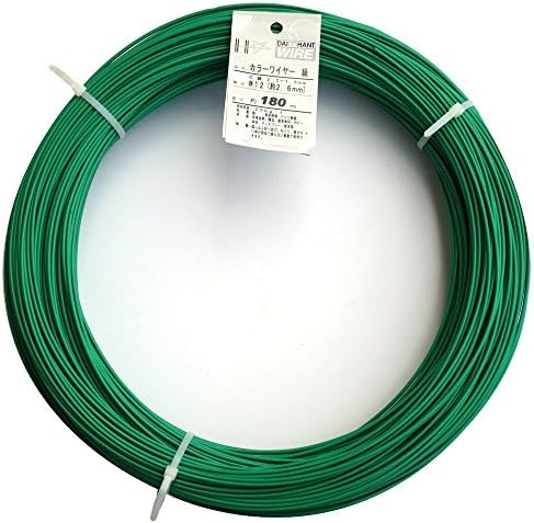 ダイドーハント (DAIDOHANT) 針金 (ビニール被覆) カラーワイヤー グリーン ( 緑 ) (太さ) #12 (2.6 mm x (長さ) 180ｍ 10155468