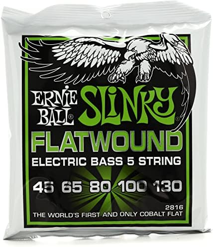 ERNIE BALL 2816 ベース弦 5弦 (45-130) 5-STRING FLATWOUND REGULAR SLINKY BASS フラットワウンド・レギュラー・スリンキー