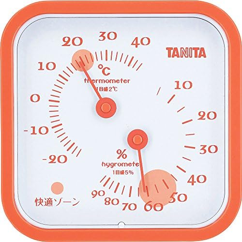 タニタ 温湿度計 温度 湿度 アナログ 壁掛け 卓上 マグネット オレンジ TT-557 OR