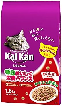 カルカン ドライ チキンと野菜味 キャットフード 成猫用 1.6キログラム (x 1)